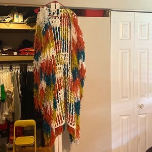 Cardigan sweater long with multi color